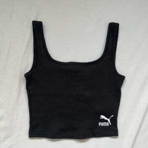 Puma Black Ribbed Crop Top